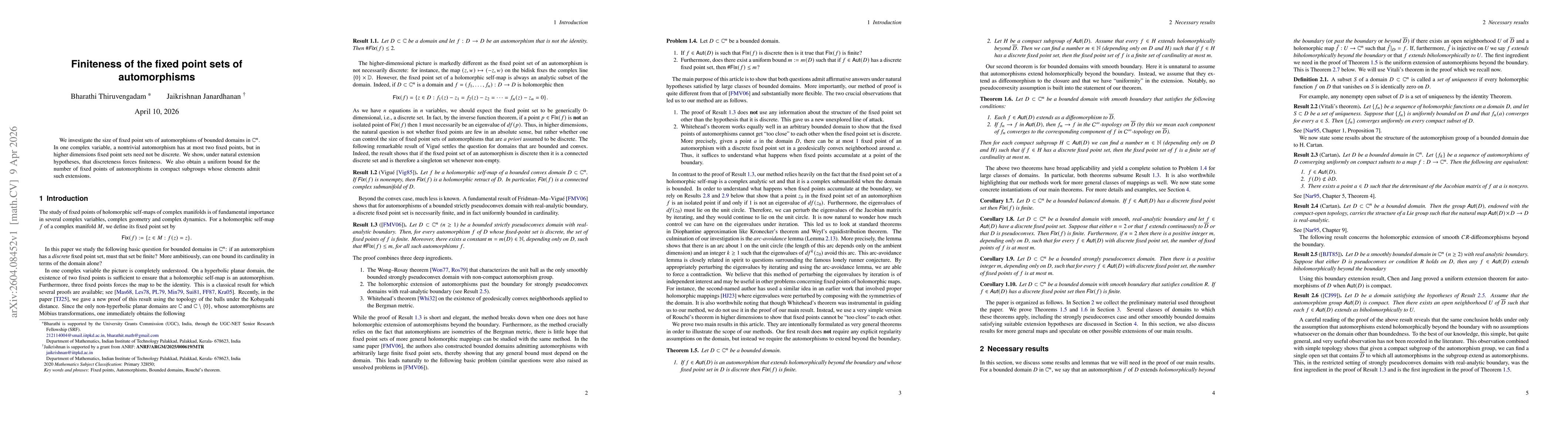Thumbnail for Finiteness of the fixed point sets of automorphisms