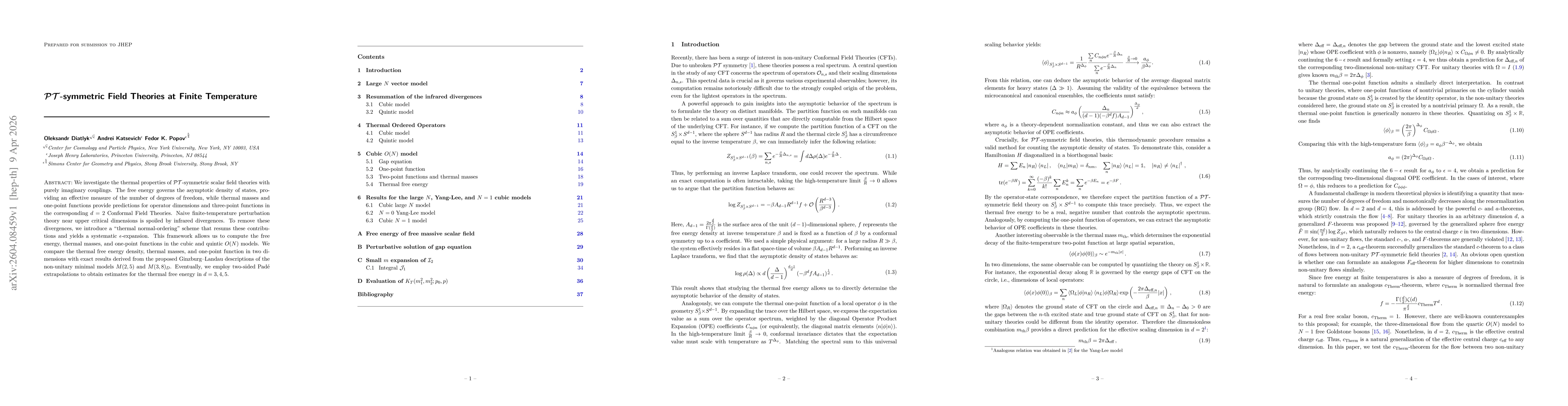Thumbnail for $\mathcal{PT}$-symmetric Field Theories at Finite Temperature