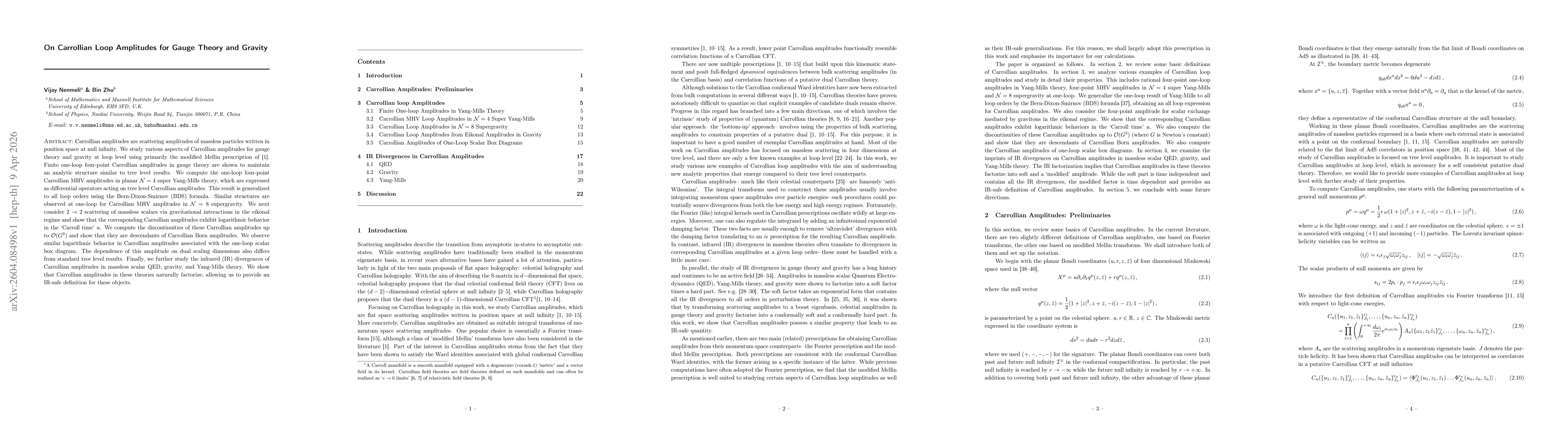 Thumbnail for On Carrollian Loop Amplitudes for Gauge Theory and Gravity