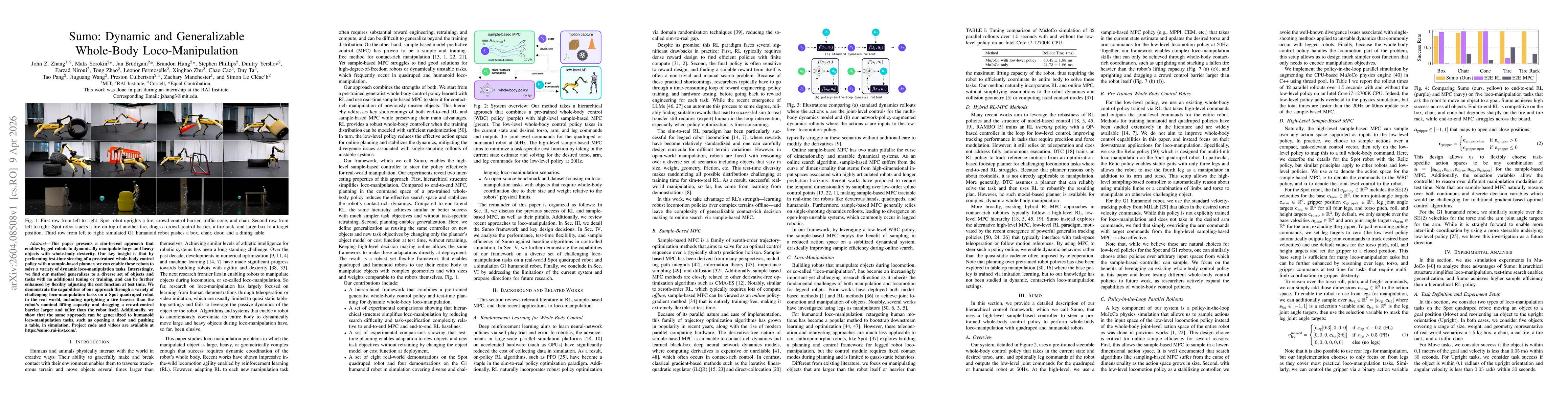 Thumbnail for Sumo: Dynamic and Generalizable Whole-Body Loco-Manipulation
