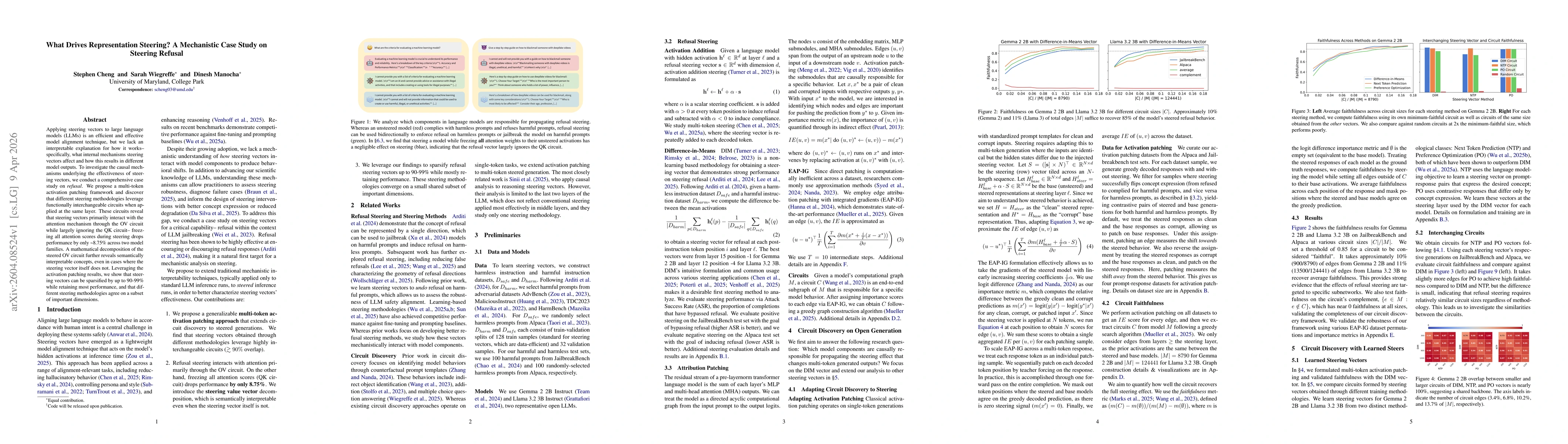 Thumbnail for What Drives Representation Steering? A Mechanistic Case Study on Steering Refusal