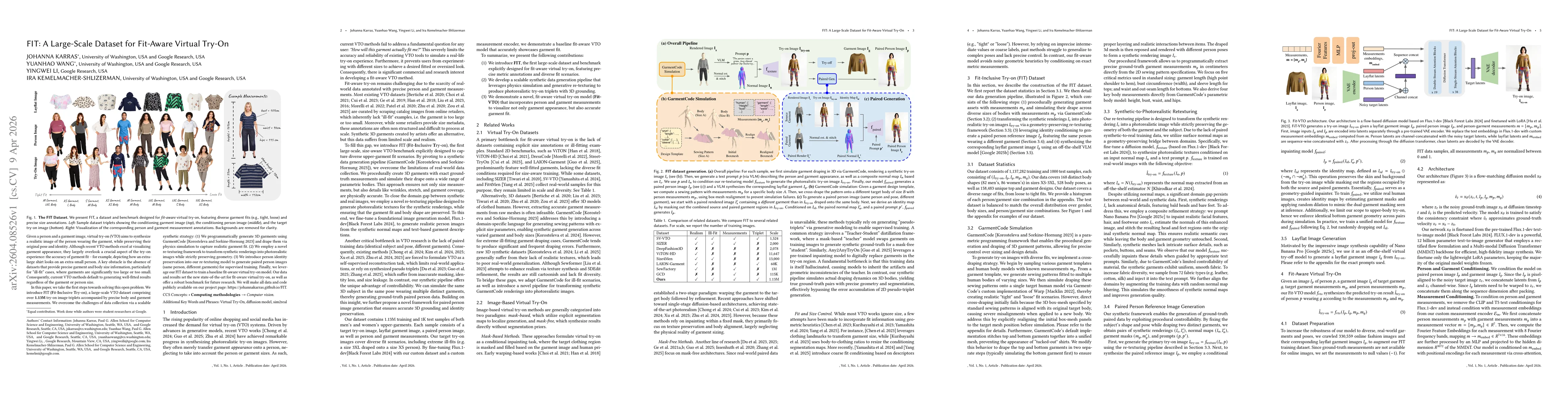 Thumbnail for FIT: A Large-Scale Dataset for Fit-Aware Virtual Try-On