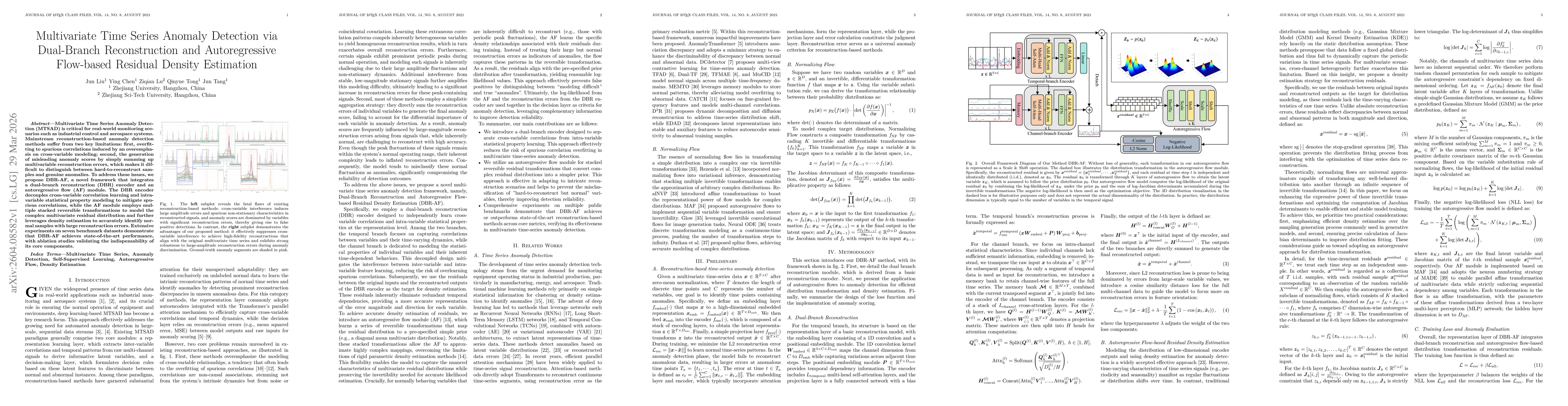 Thumbnail for Multivariate Time Series Anomaly Detection via Dual-Branch Reconstruction and Autoregressive Flow-based Residual Density Estimation