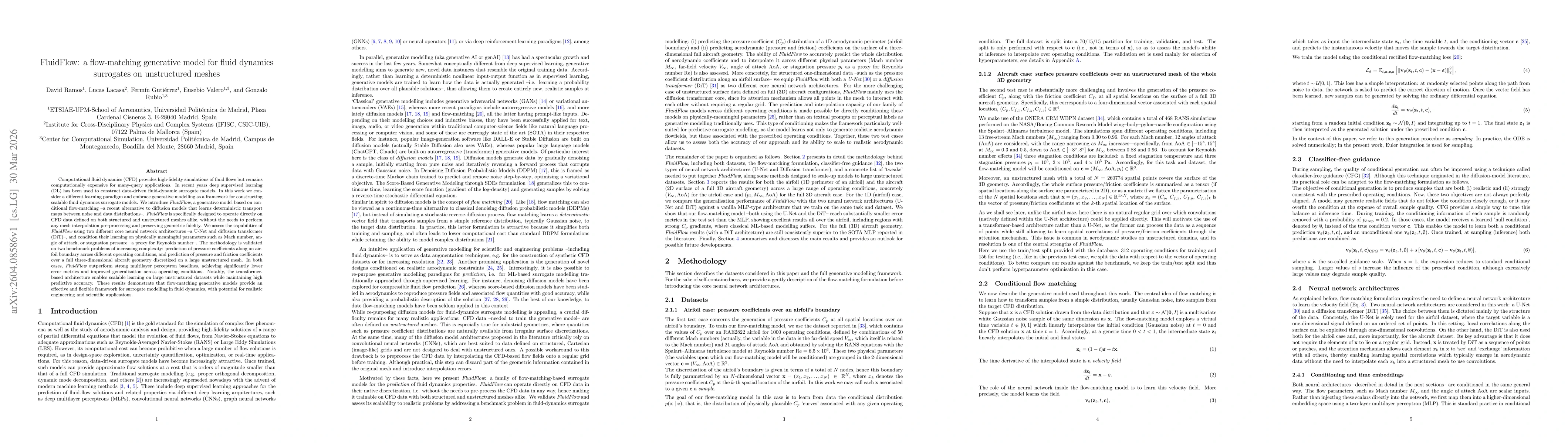 Thumbnail for FluidFlow: a flow-matching generative model for fluid dynamics surrogates on unstructured meshes