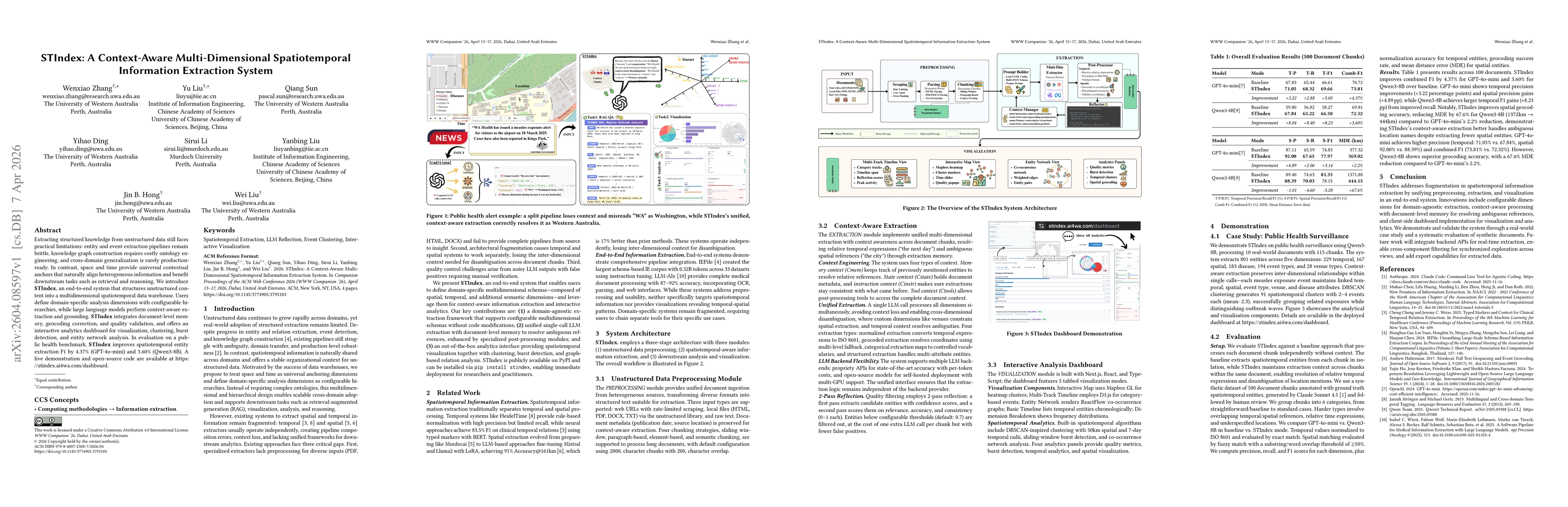 Thumbnail for STIndex: A Context-Aware Multi-Dimensional Spatiotemporal Information Extraction System