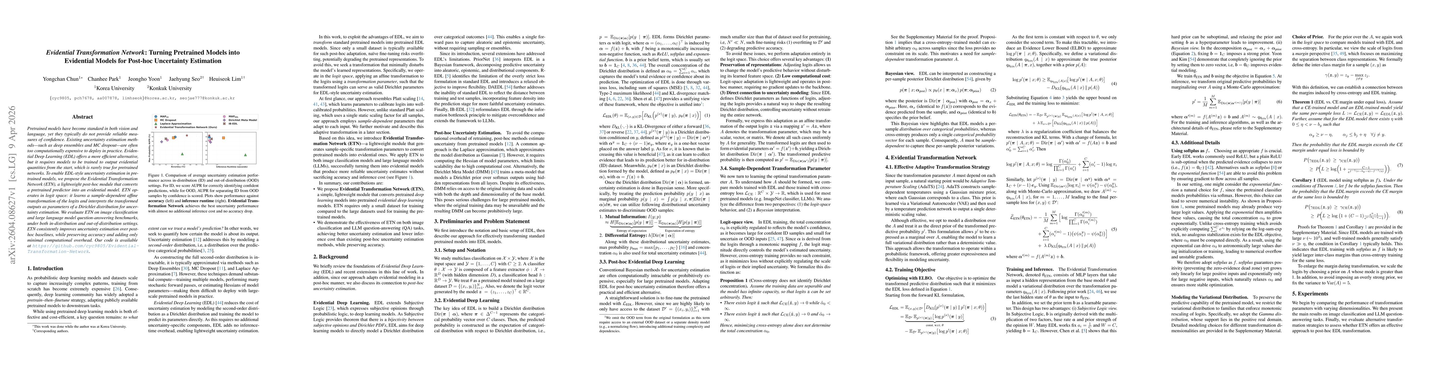 Thumbnail for Evidential Transformation Network: Turning Pretrained Models into Evidential Models for Post-hoc Uncertainty Estimation