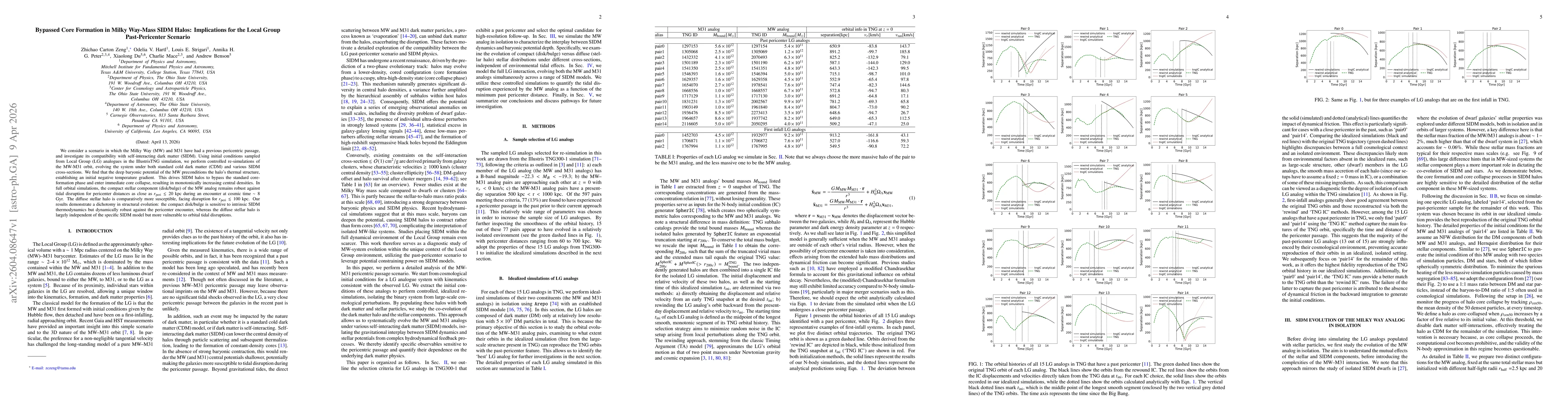 Thumbnail for Bypassed Core Formation in Milky Way-Mass SIDM Halos: Implications for the Local Group Past-Pericenter Scenario