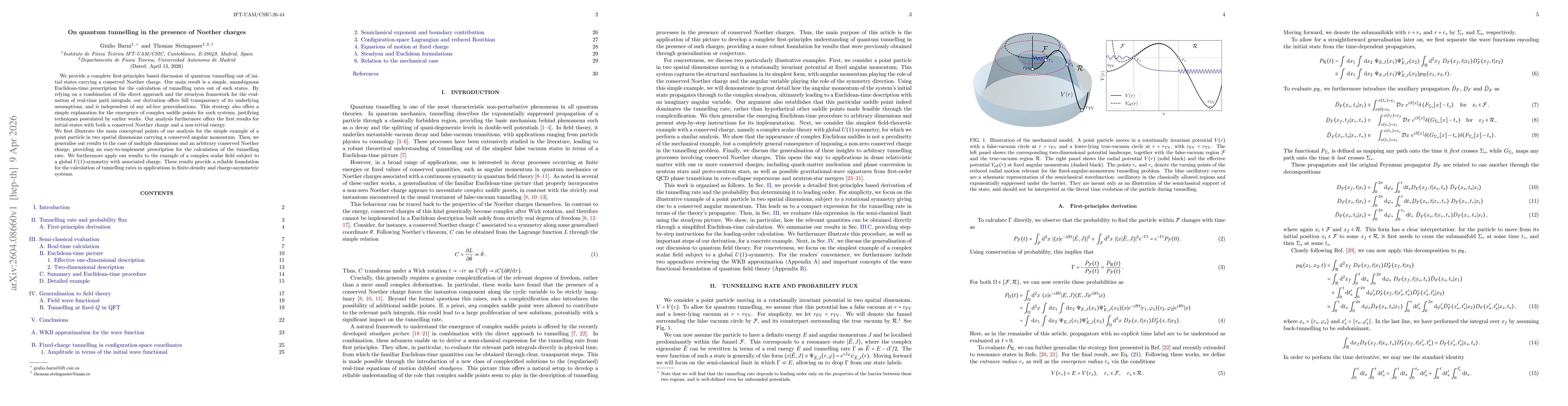 Thumbnail for On quantum tunnelling in the presence of Noether charges