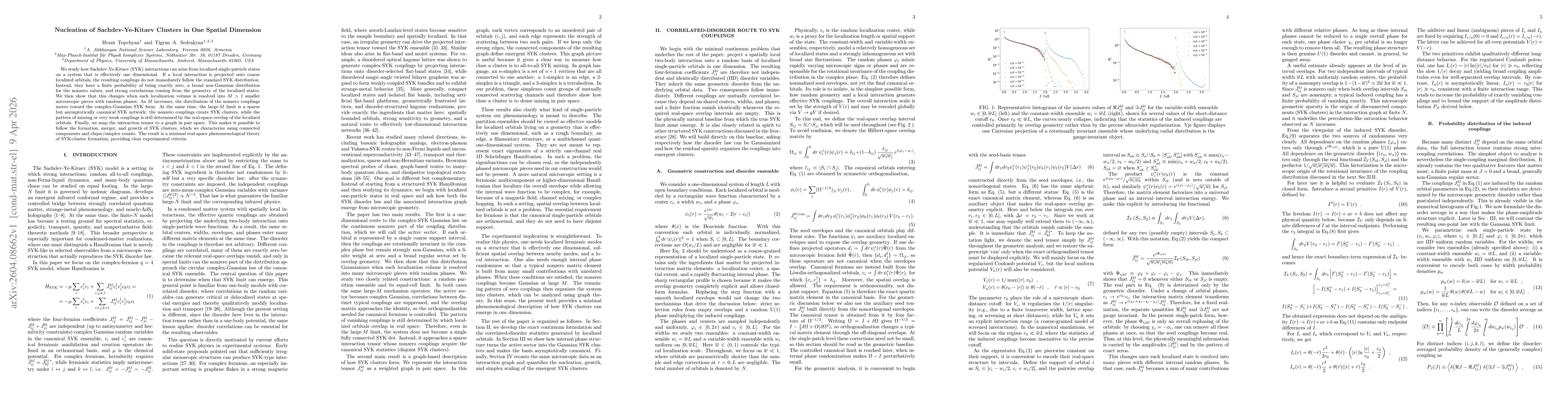 Thumbnail for Nucleation of Sachdev-Ye-Kitaev Clusters in One Spatial Dimension