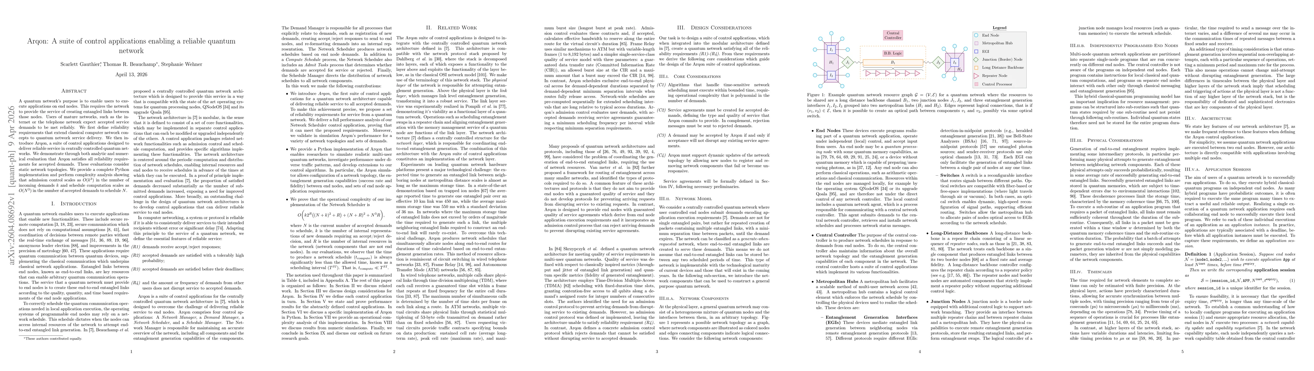 Thumbnail for Arqon: A suite of control applications enabling a reliable quantum network
