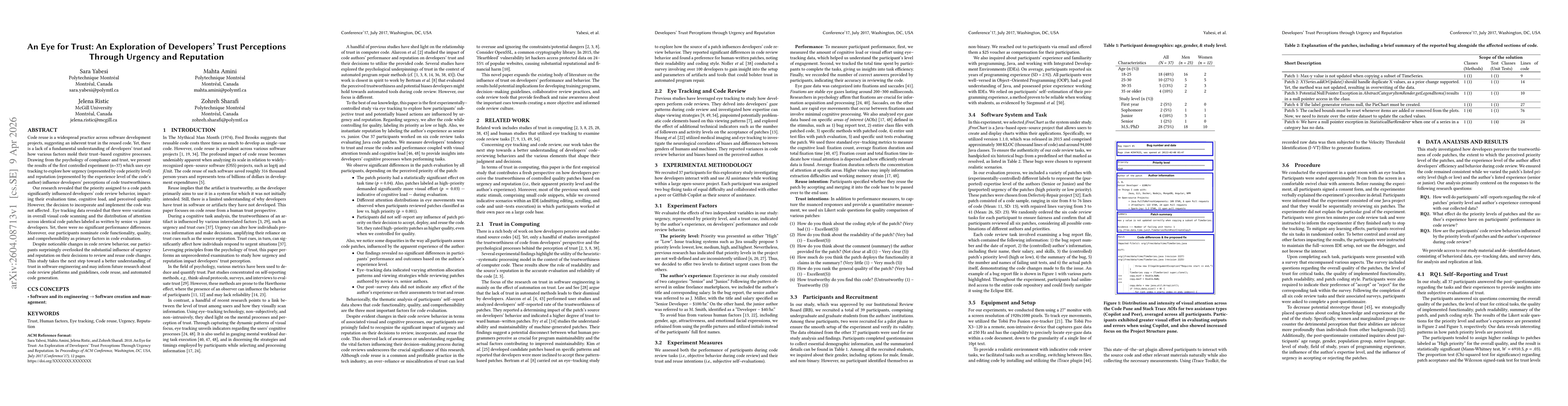 Thumbnail for An Eye for Trust: An Exploration of Developers' Trust Perceptions Through Urgency and Reputation