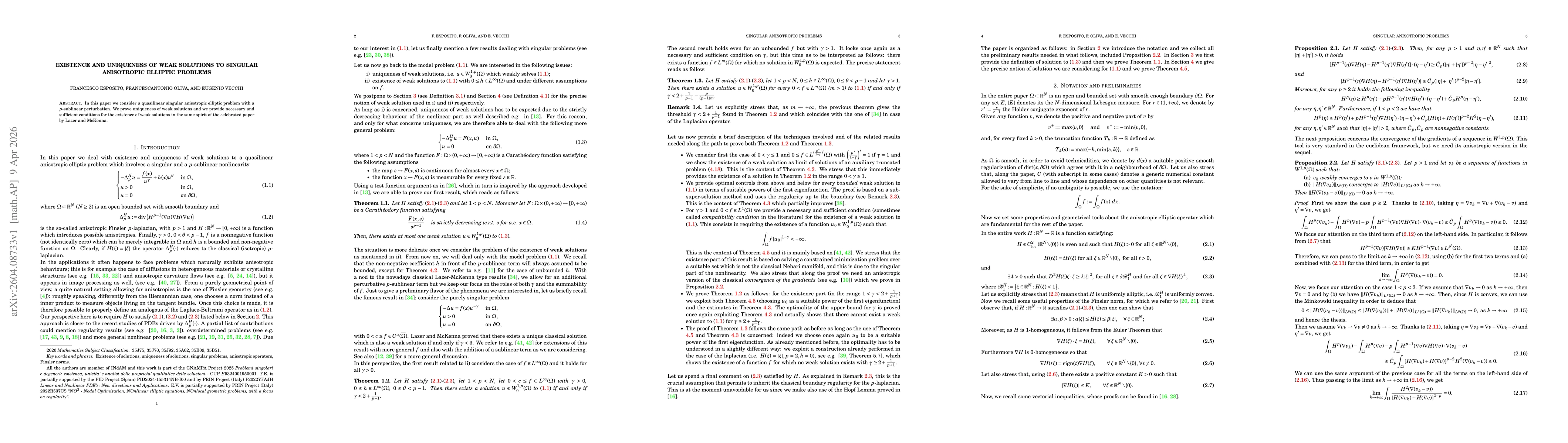 Thumbnail for Existence and uniqueness of weak solutions to singular anisotropic elliptic problems