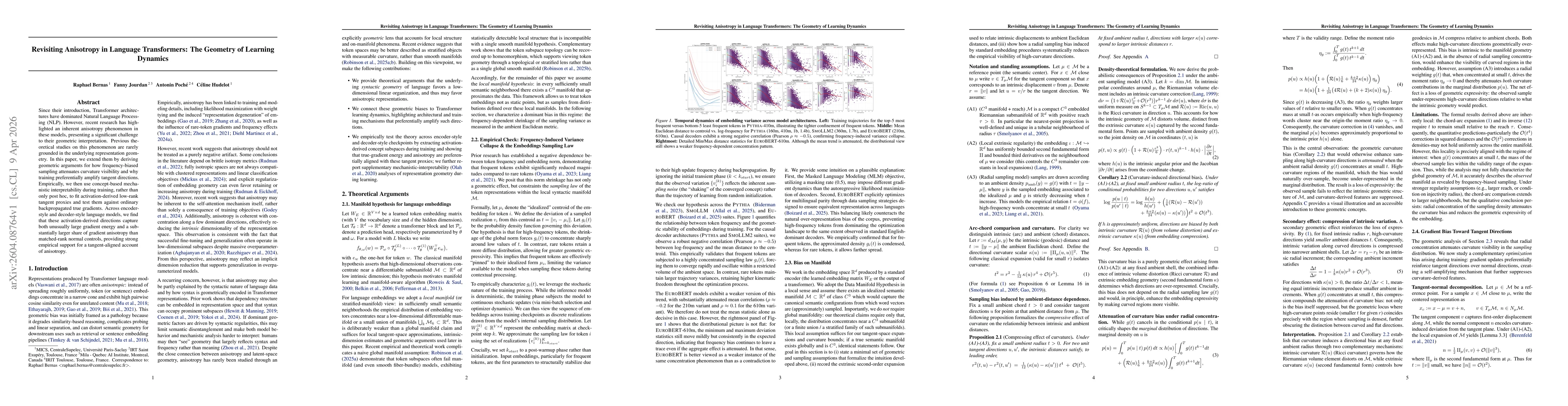 Thumbnail for Revisiting Anisotropy in Language Transformers: The Geometry of Learning Dynamics