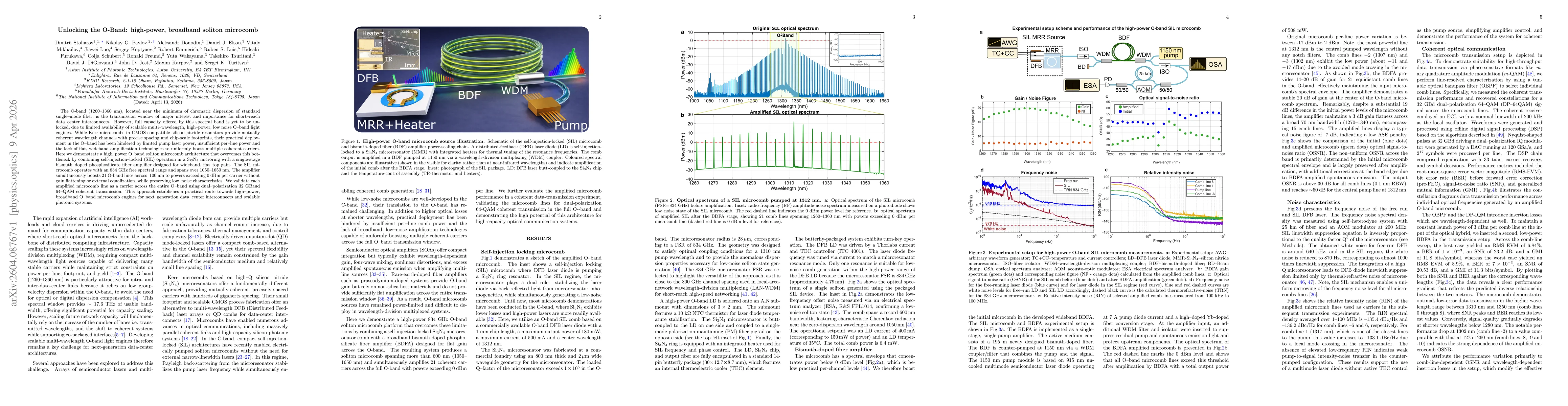 Thumbnail for Unlocking the O-Band: high-power, broadband soliton microcomb