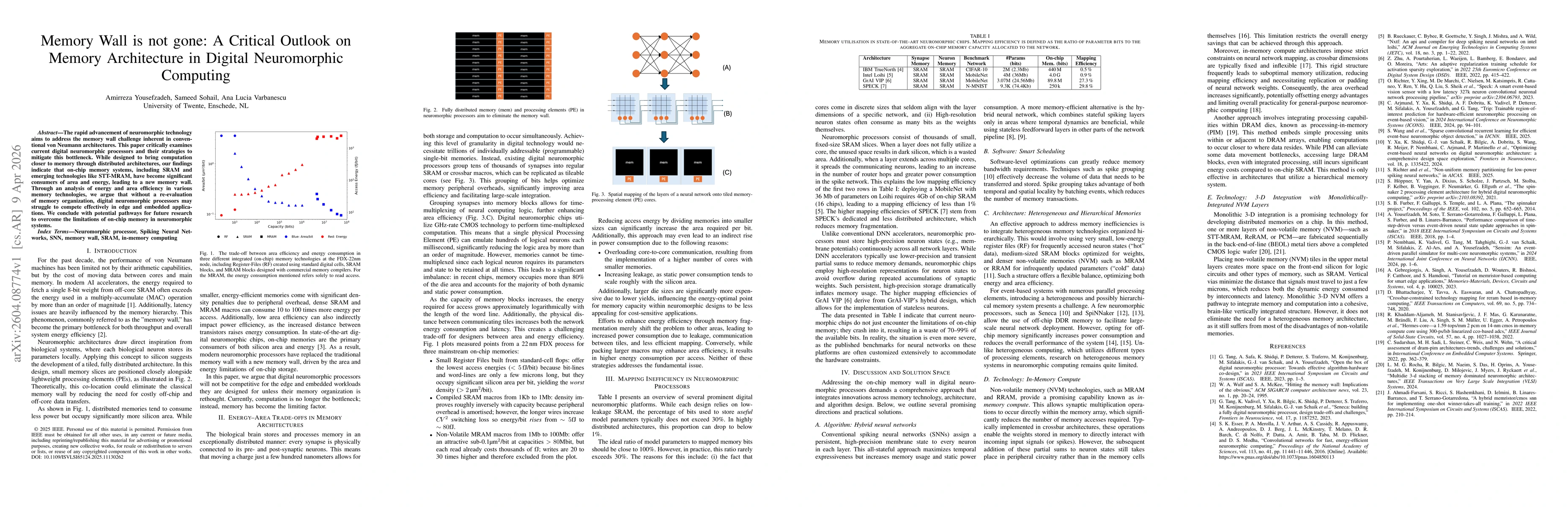 Thumbnail for Memory Wall is not gone: A Critical Outlook on Memory Architecture in Digital Neuromorphic Computing