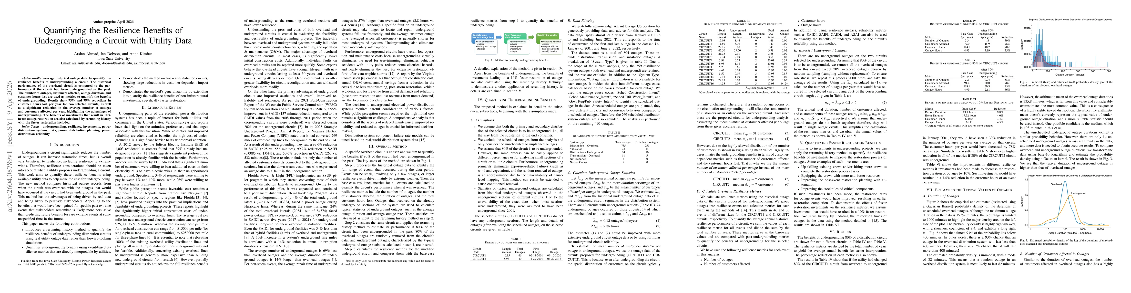 Thumbnail for Quantifying the resilience benefits of undergrounding a circuit with utility data