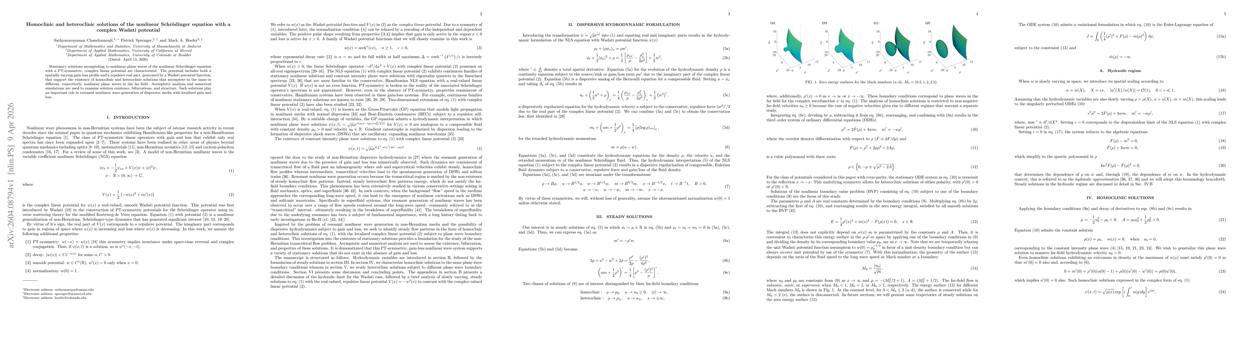 Thumbnail for Homoclinic and heteroclinic solutions of the nonlinear Schrödinger equation with a complex Wadati potential