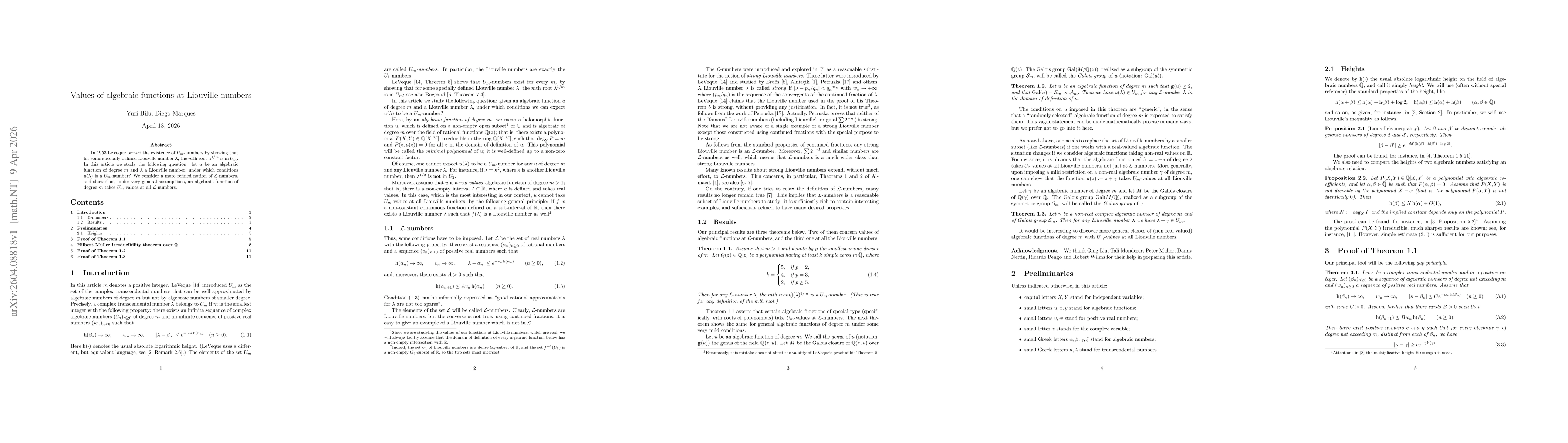 Thumbnail for Values of algebraic functions at Liouville numbers