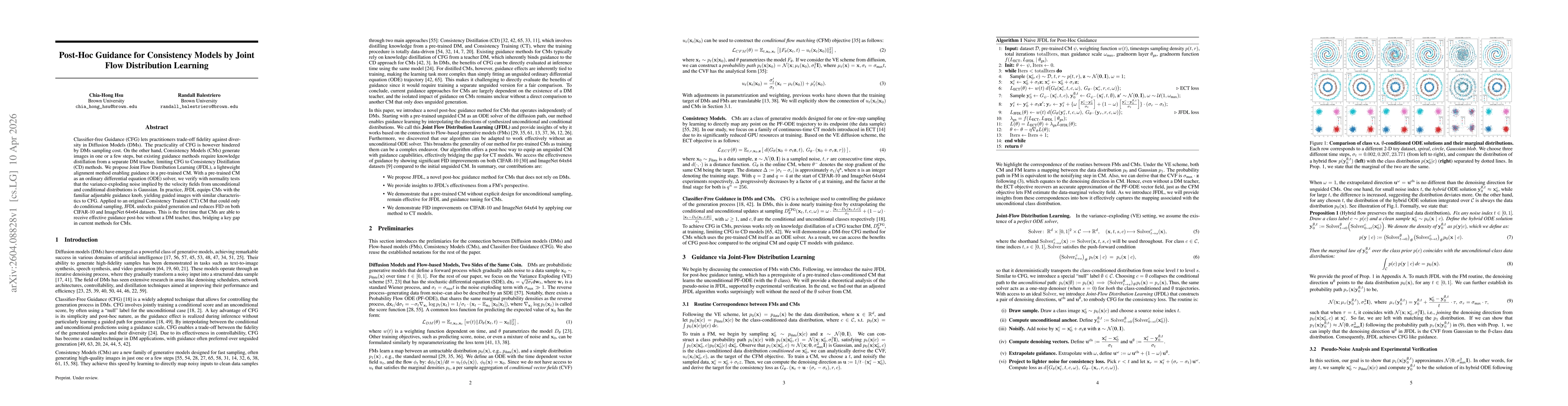 Thumbnail for Post-Hoc Guidance for Consistency Models by Joint Flow Distribution Learning