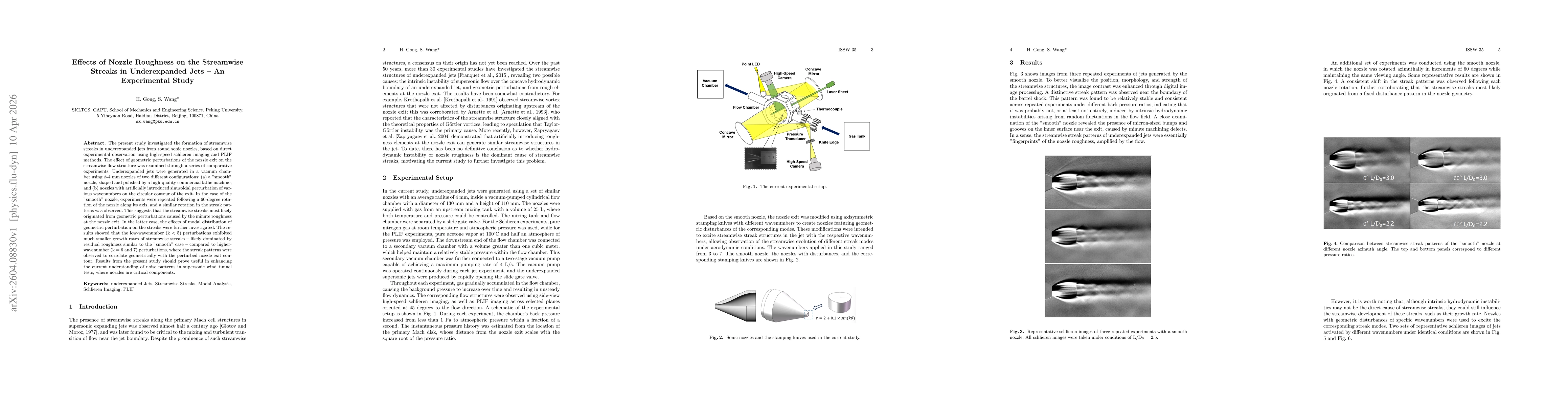 Thumbnail for Effects of Nozzle Roughness on the Streamwise Streaks in Underexpanded Jets -- An Experimental Study