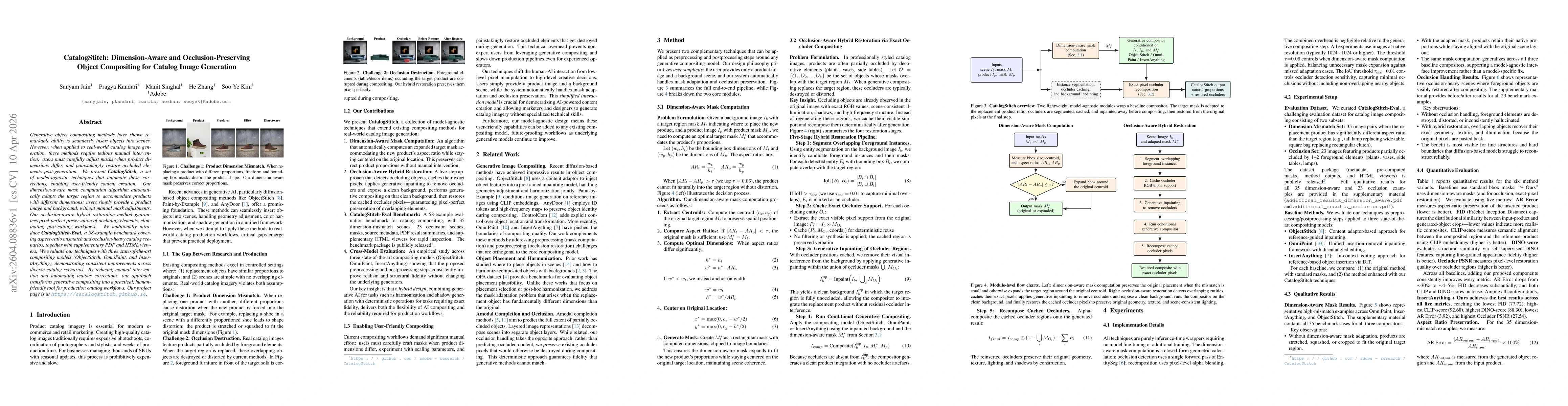 Thumbnail for CatalogStitch: Dimension-Aware and Occlusion-Preserving Object Compositing for Catalog Image Generation