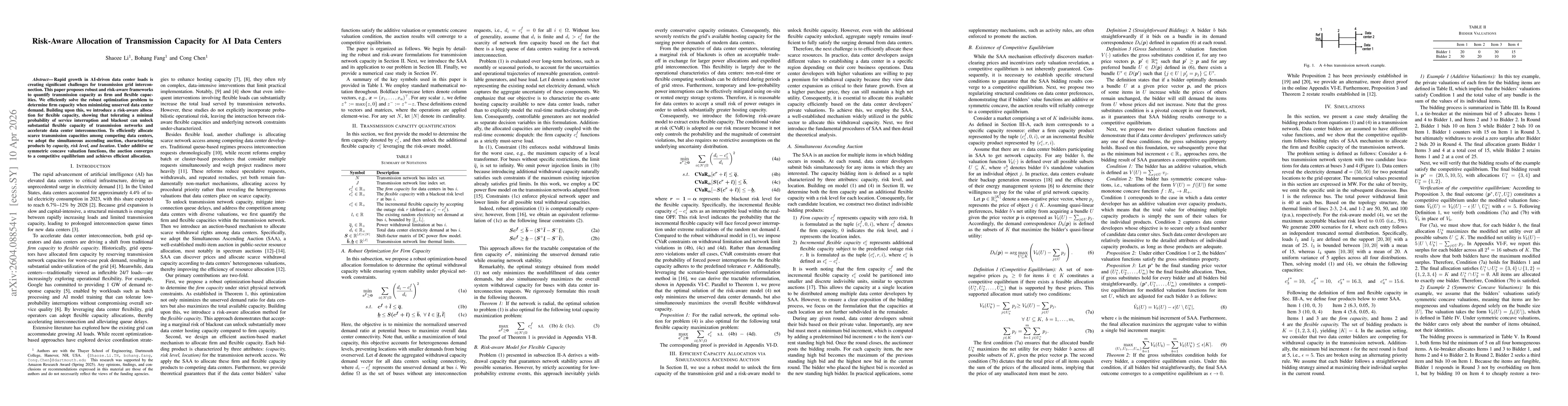 Thumbnail for Risk-Aware Allocation of Transmission Capacity for AI Data Centers