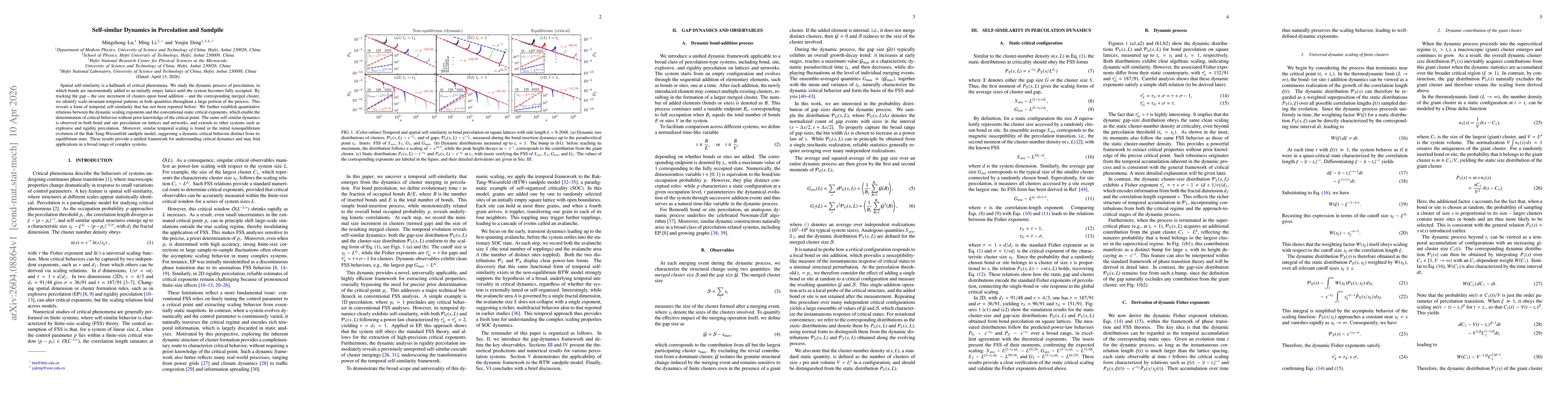Thumbnail for Self-similar Dynamics in Percolation and Sandpile