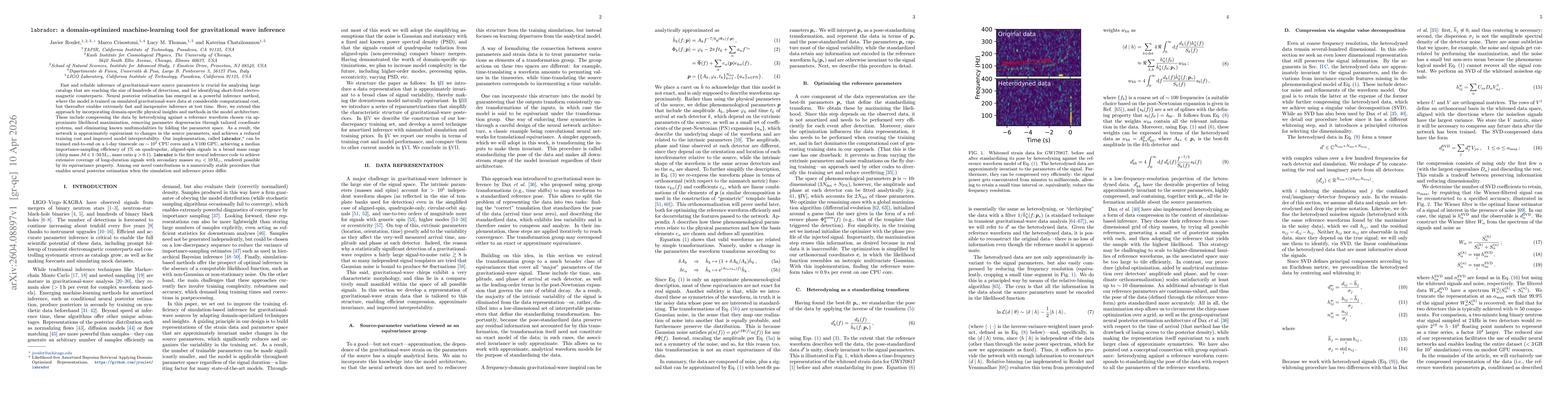 Thumbnail for labrador: A domain-optimized machine-learning tool for gravitational wave inference
