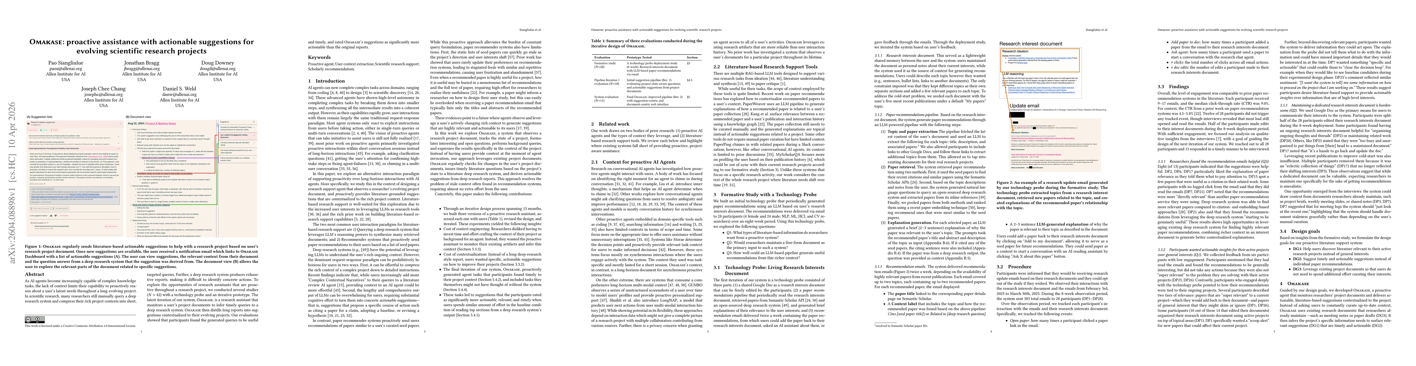 Thumbnail for Omakase: proactive assistance with actionable suggestions for evolving scientific research projects