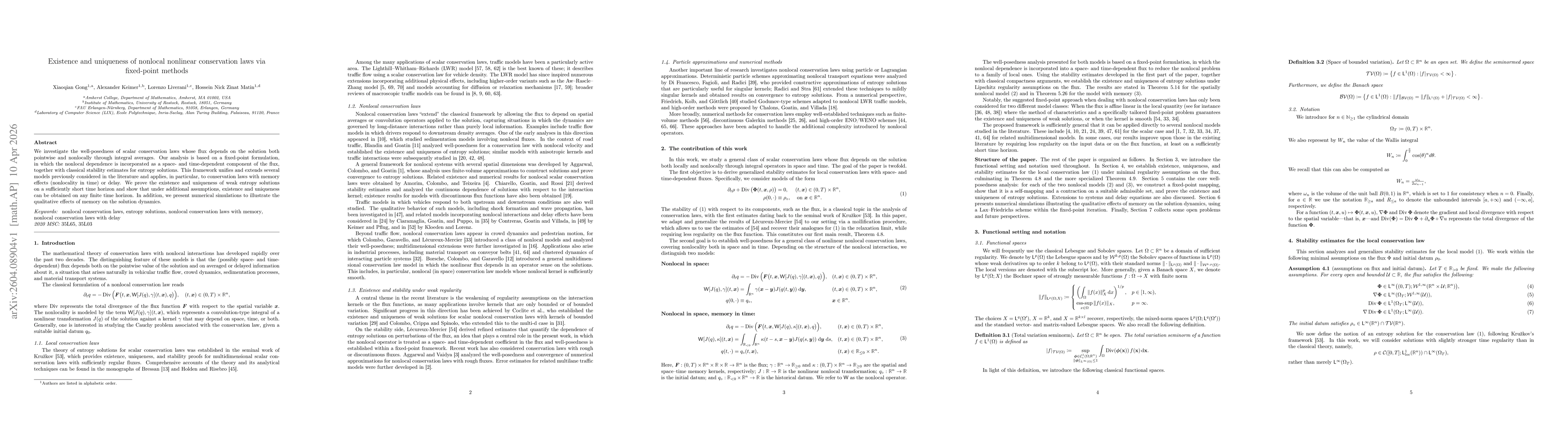 Thumbnail for Existence and uniqueness of nonlocal nonlinear conservation laws via fixed-point methods