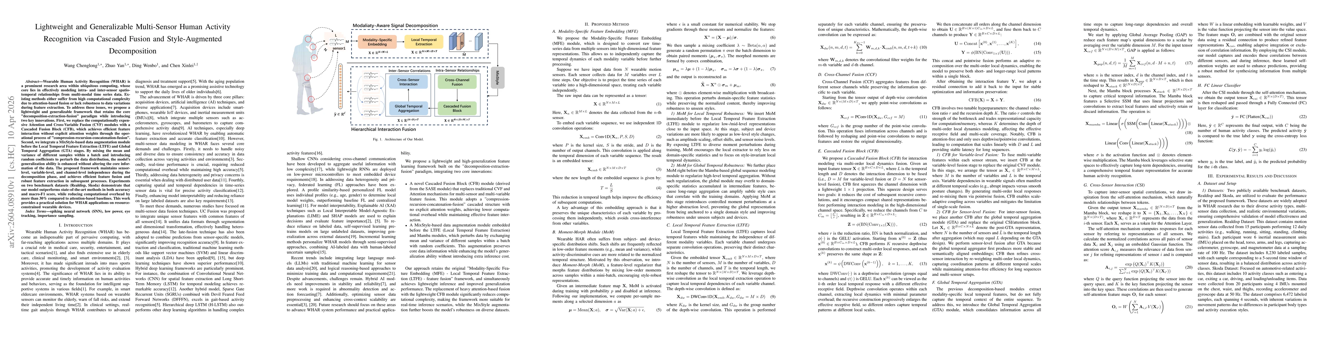 Thumbnail for Lightweight and Generalizable Multi-Sensor Human Activity Recognition via Cascaded Fusion and Style-Augmented Decomposition