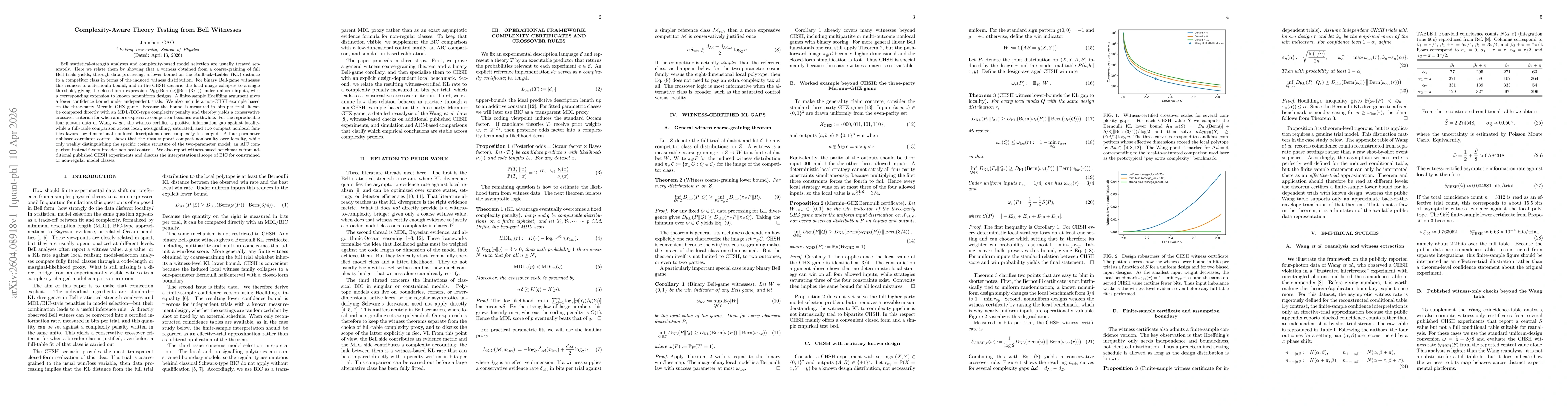 Thumbnail for Complexity-Aware Theory Testing from Bell Witnesses