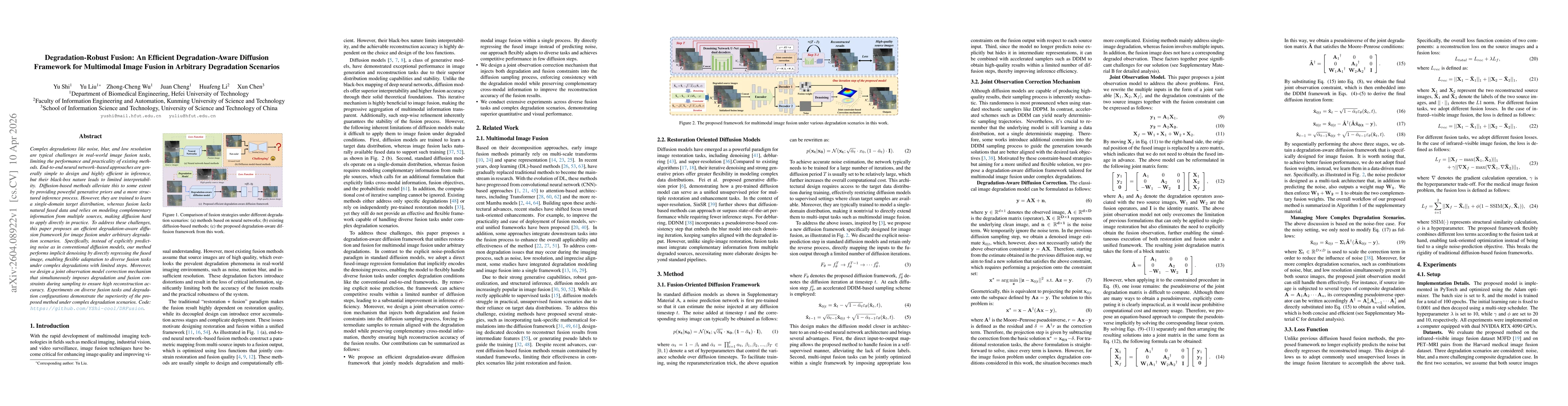 Thumbnail for Degradation-Robust Fusion: An Efficient Degradation-Aware Diffusion Framework for Multimodal Image Fusion in Arbitrary Degradation Scenarios