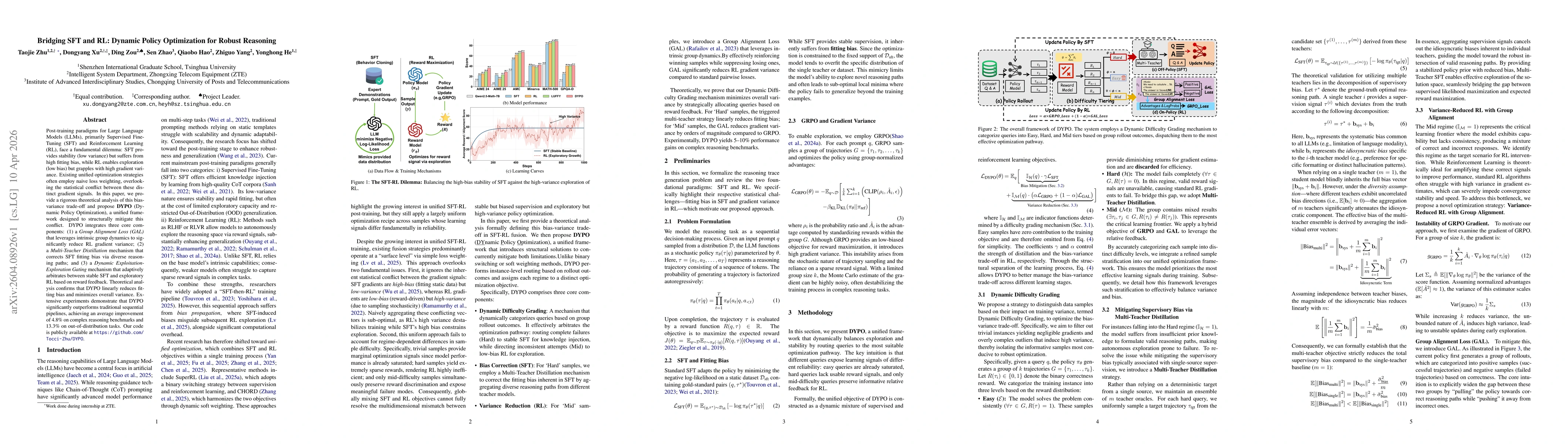 Thumbnail for Bridging SFT and RL: Dynamic Policy Optimization for Robust Reasoning