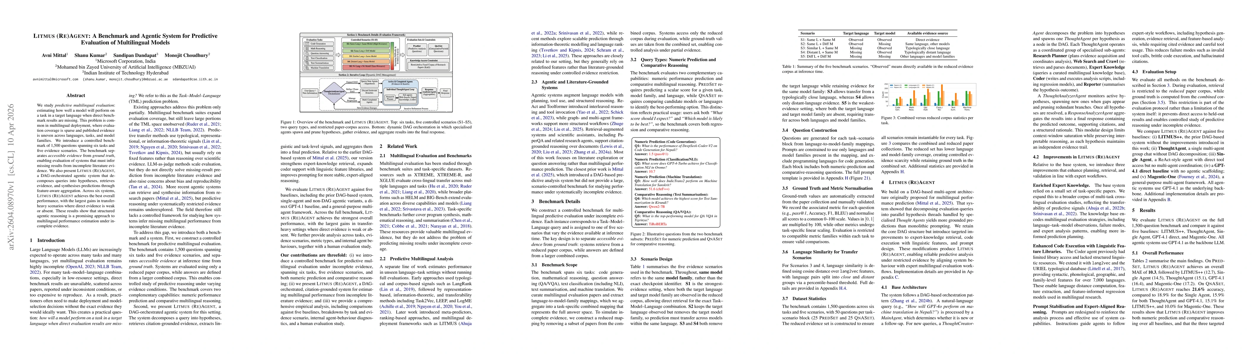 Thumbnail for Litmus (Re)Agent: A Benchmark and Agentic System for Predictive Evaluation of Multilingual Models
