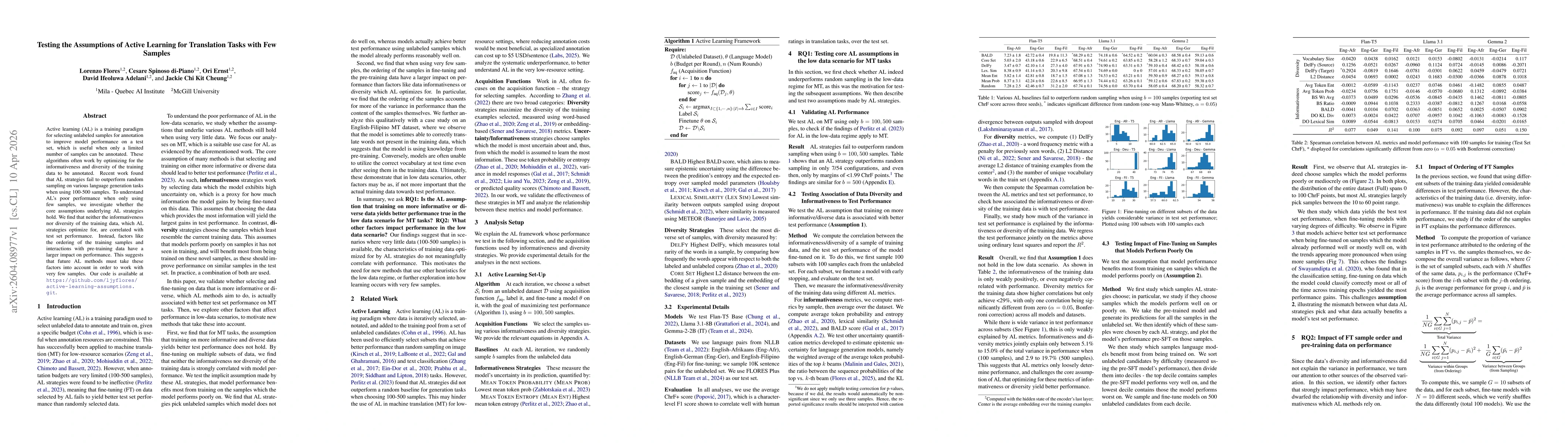 Thumbnail for Testing the Assumptions of Active Learning for Translation Tasks with Few Samples