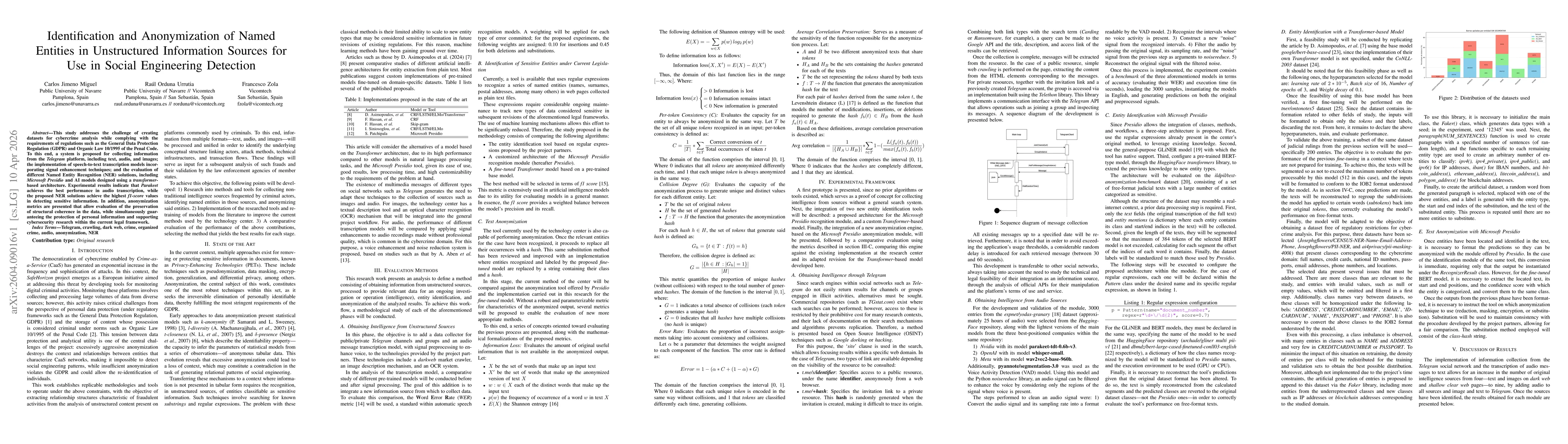 Thumbnail for Identification and Anonymization of Named Entities in Unstructured Information Sources for Use in Social Engineering Detection