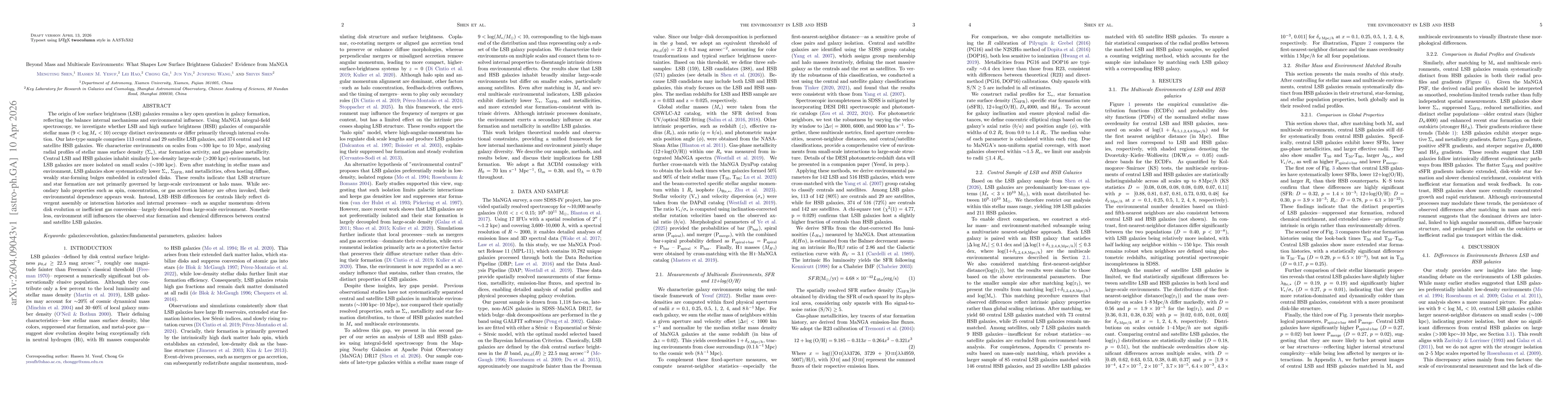 Thumbnail for Beyond Mass and Multiscale Environments: What Shapes Low Surface Brightness Galaxies? Evidence from MaNGA