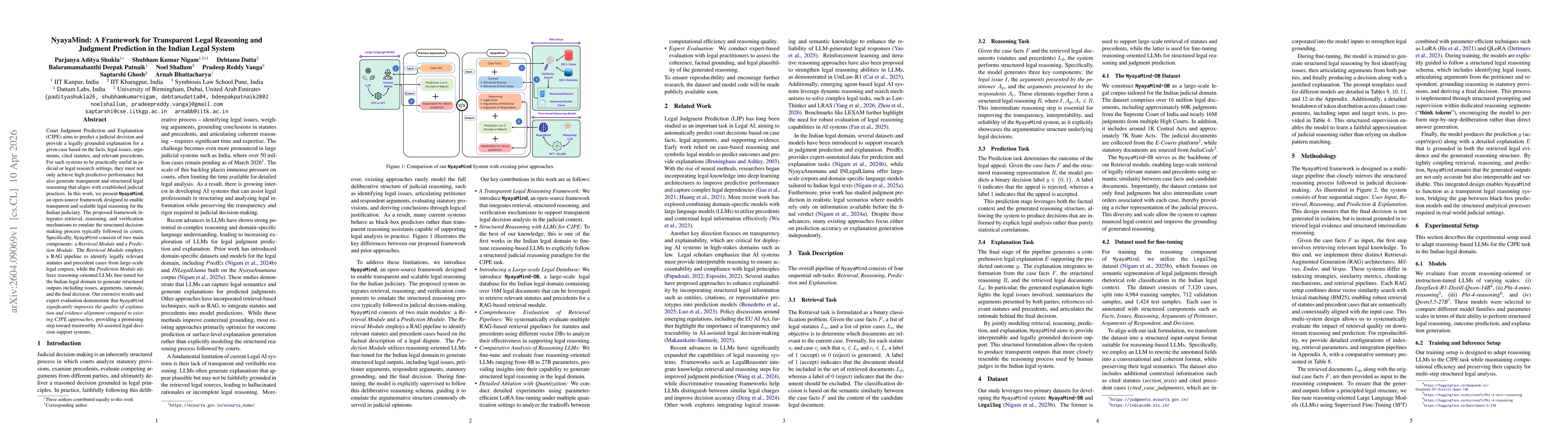 Thumbnail for NyayaMind- A Framework for Transparent Legal Reasoning and Judgment Prediction in the Indian Legal System