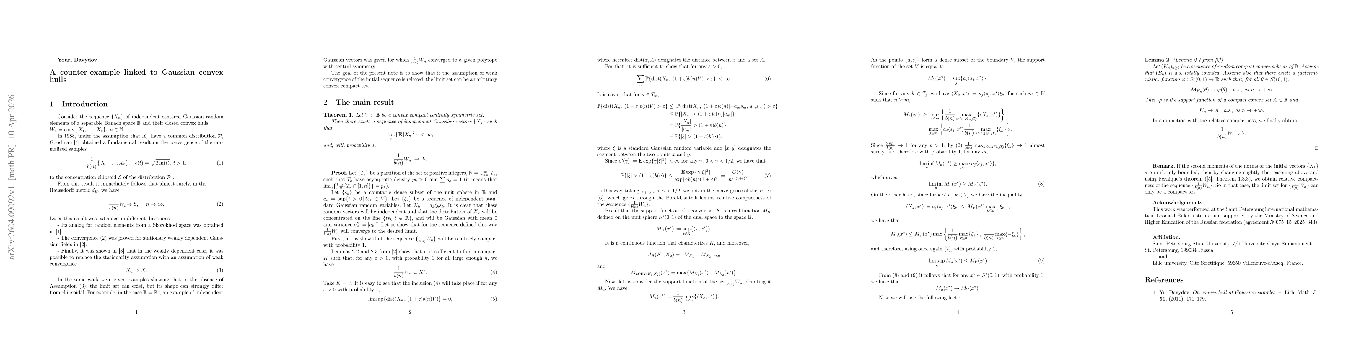 Thumbnail for A counter-example linked to Gaussian convex hulls
