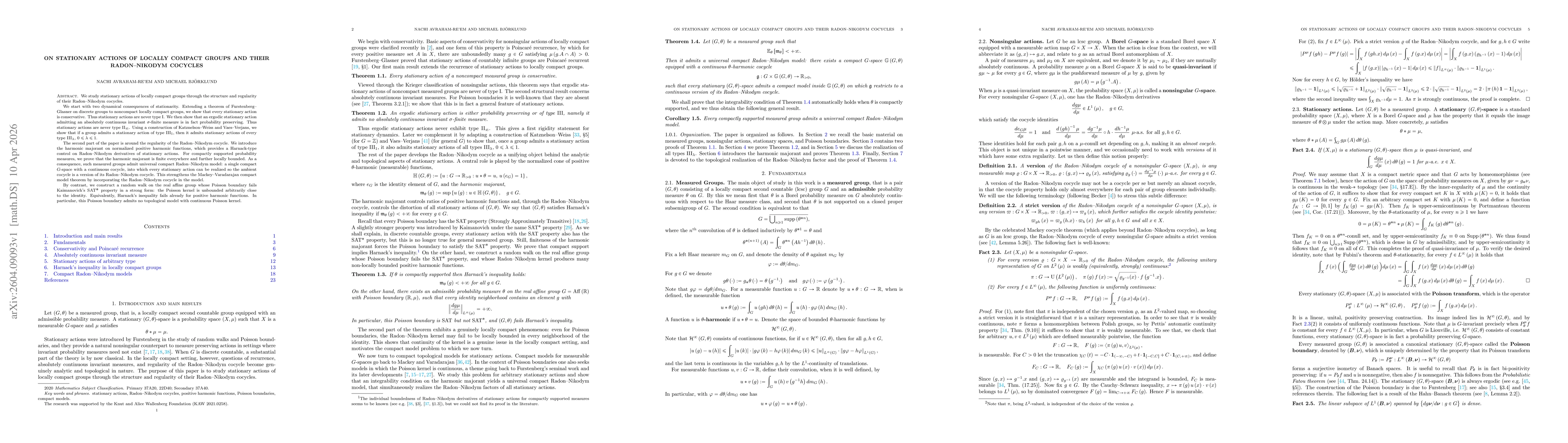 Thumbnail for On stationary actions of locally compact groups and their Radon-Nikodym cocycles
