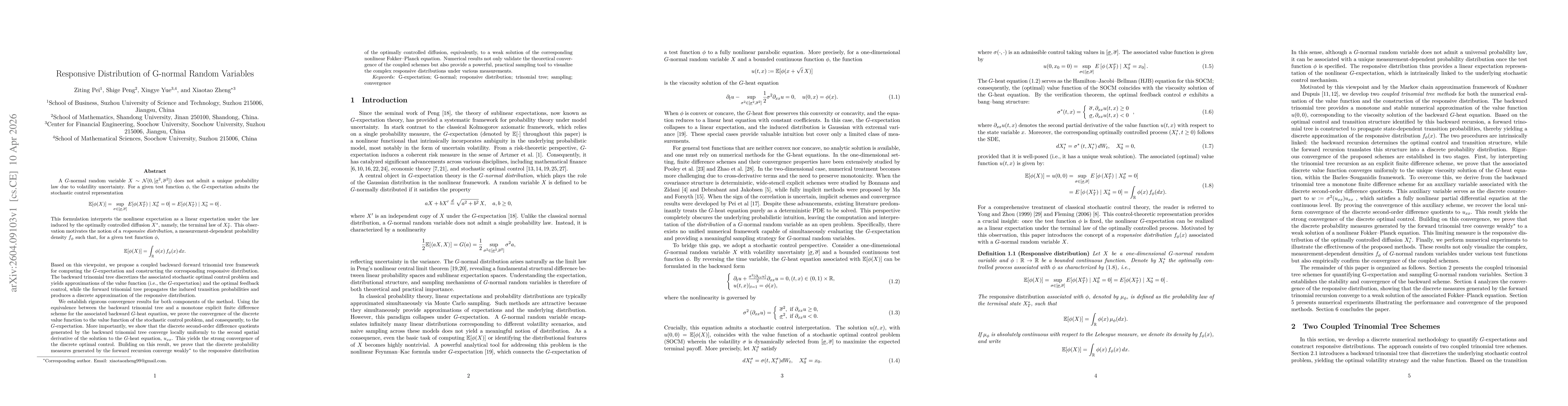 Thumbnail for Responsive Distribution of G-normal Random Variables
