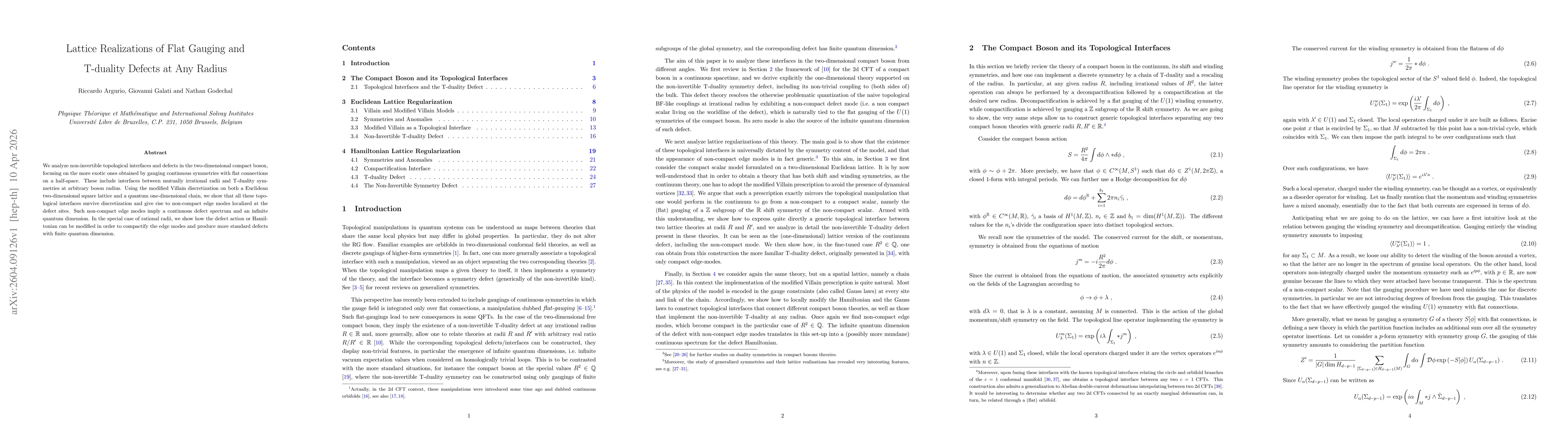 Thumbnail for Lattice Realizations of Flat Gauging and T-duality Defects at Any Radius