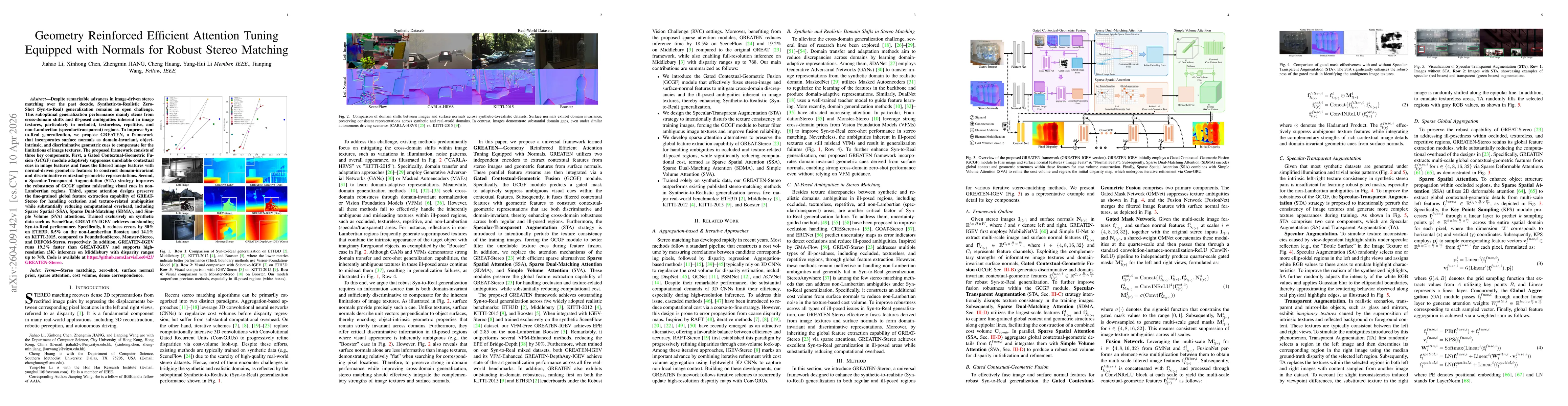 Thumbnail for Geometry Reinforced Efficient Attention Tuning Equipped with Normals for Robust Stereo Matching