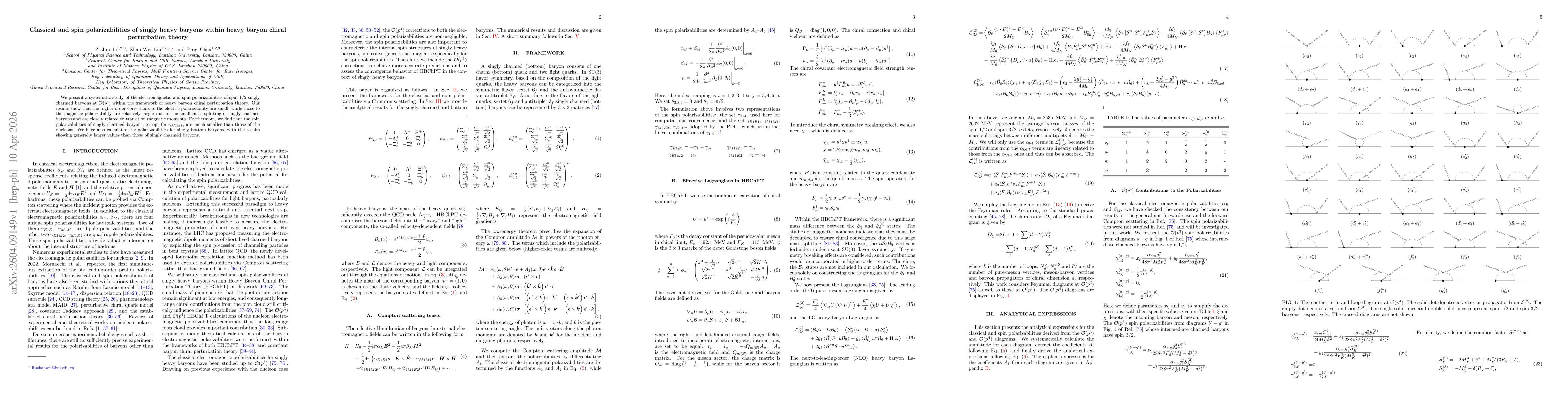 Thumbnail for Classical and spin polarizabilities of singly heavy baryons within heavy baryon chiral perturbation theory