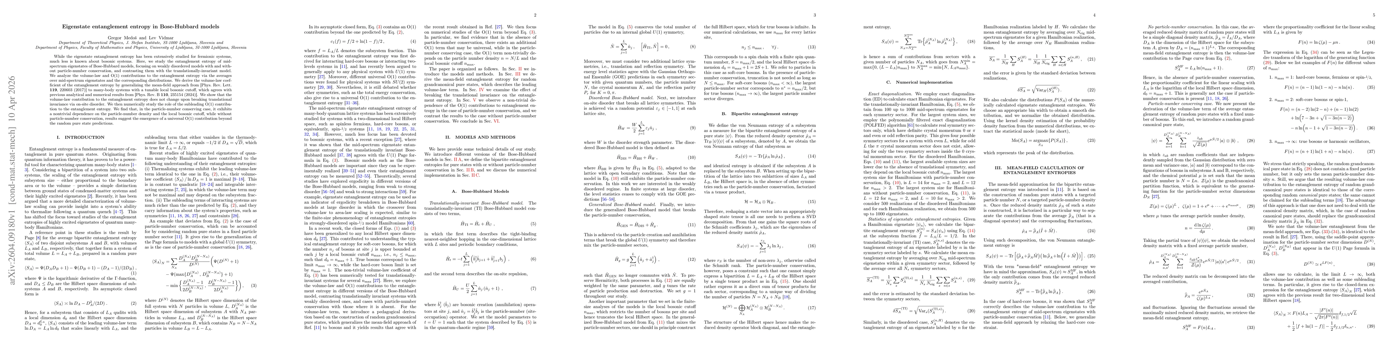 Thumbnail for Eigenstate entanglement entropy in Bose-Hubbard models