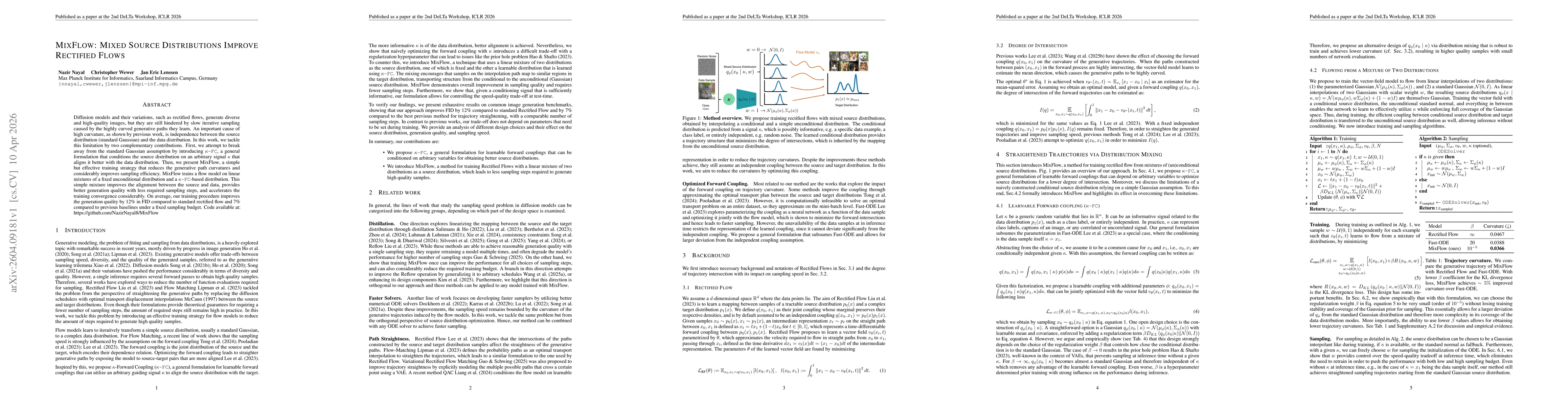 Thumbnail for MixFlow: Mixed Source Distributions Improve Rectified Flows