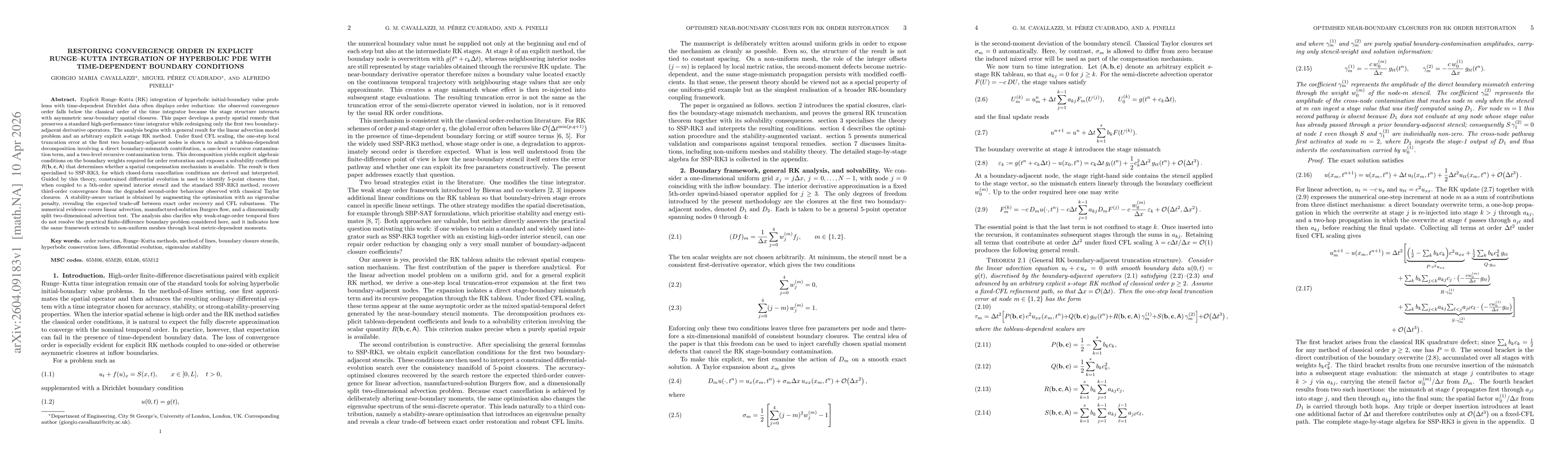 Thumbnail for Restoring Convergence Order in Explicit Runge-Kutta Integration of Hyperbolic PDE with Time-Dependent Boundary Conditions
