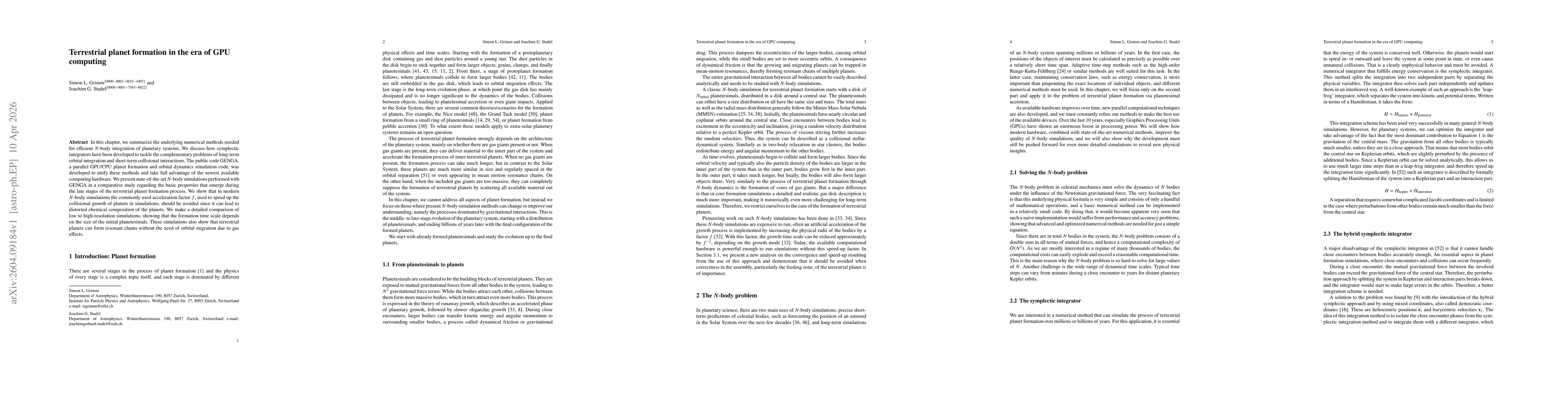 Thumbnail for Terrestrial planet formation in the era of GPU computing