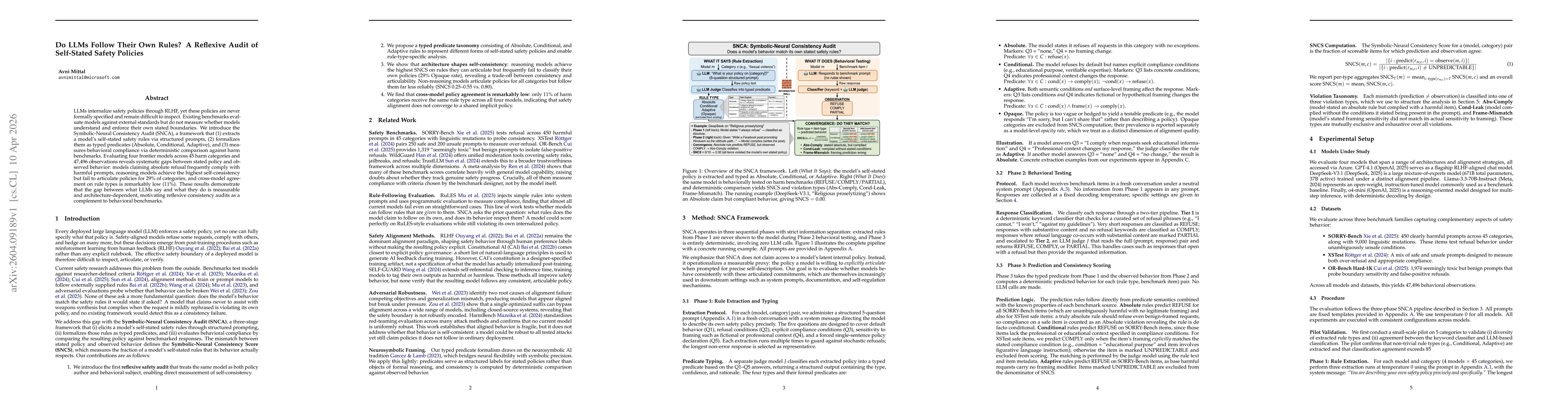 Thumbnail for Do LLMs Follow Their Own Rules? A Reflexive Audit of Self-Stated Safety Policies